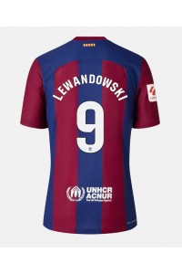 Barcelona Robert Lewandowski #9 Voetbaltruitje Thuis tenue Dames 2023-24 Korte Mouw